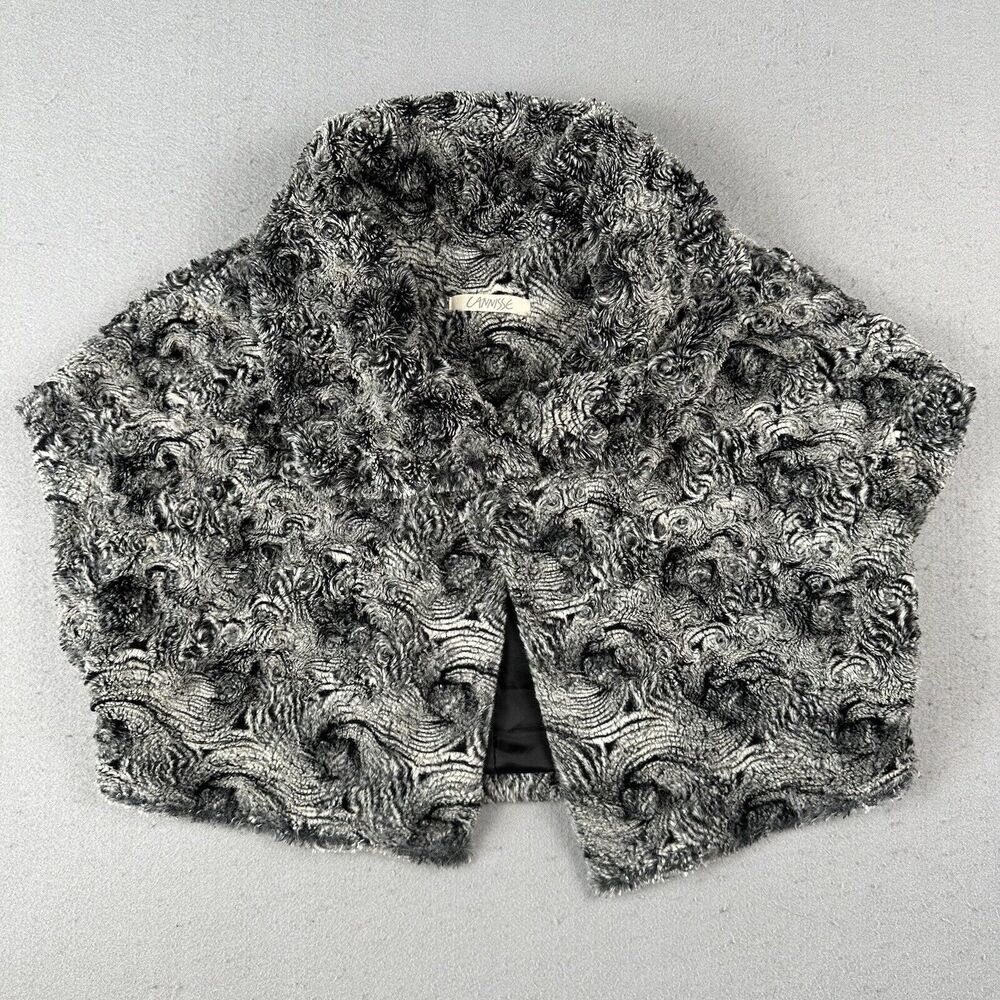 Cannisse Faux Fur Coat Women’s‎ 1 Black White Cropped Sleeveless Bulgaria